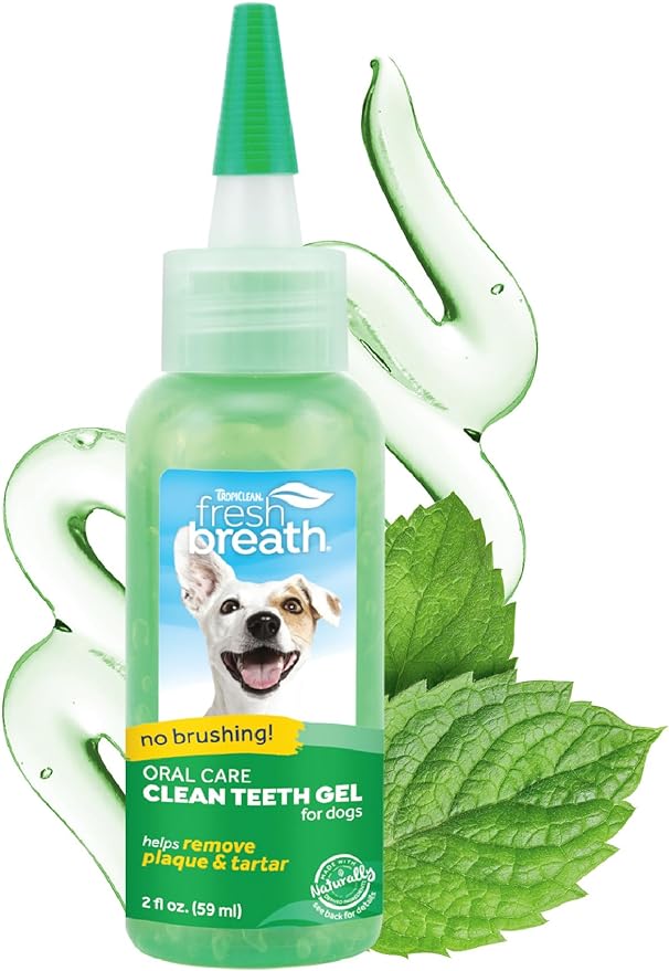 TropiClean Clean Teeth Gel for Dogs | Dog Dental Care | Dog Toothpaste | Breath Freshener | Easy Teeth Cleaning | Made in The USA | 2 oz.