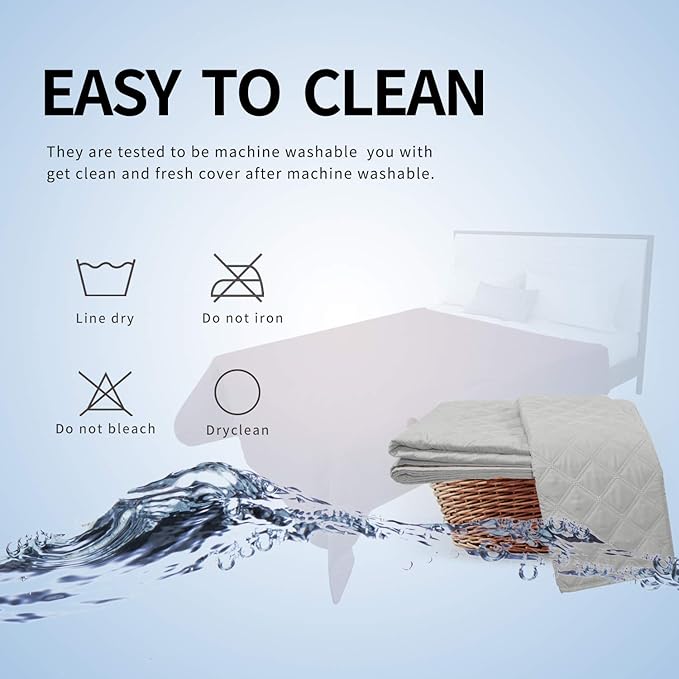 Easy-Going 100% Waterproof Dog Bed Cover, Non-Slip Pet Blanket for Furniture, Washable Couch Cover, Repleasement Sofa Cover (96x82 in, Light Gray)