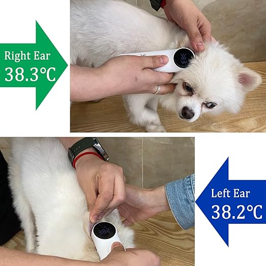 Dog Temperature Monitor, Pet Thermometer for Dogs and Cats, Veterinary Thermometer Measure in 1 Second, 20 pcs Pet Swabs Included