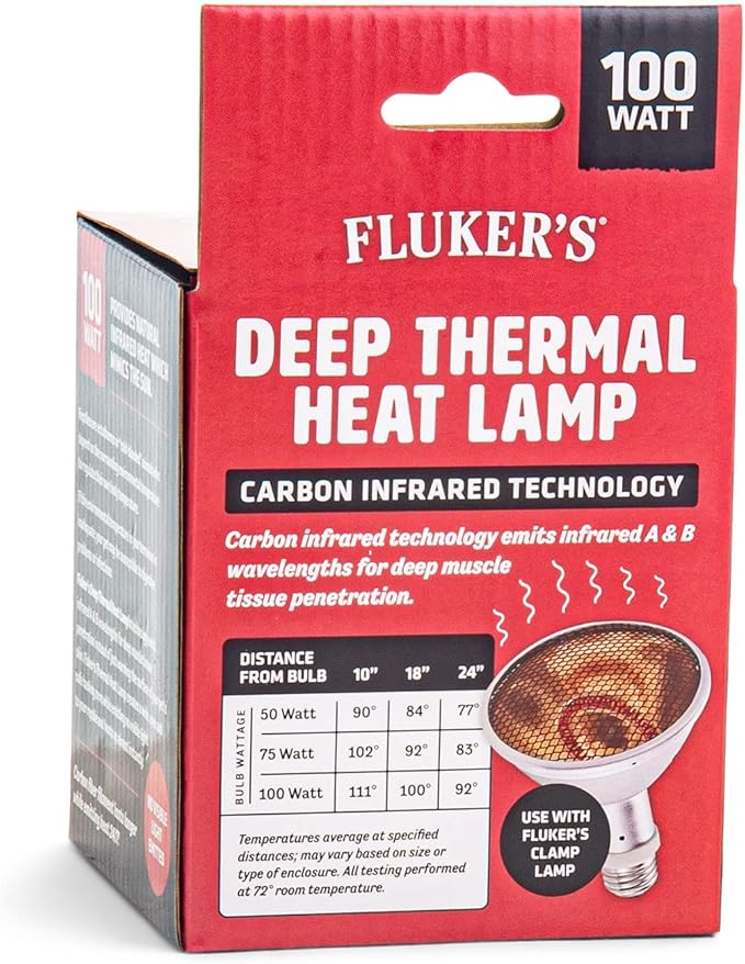 Fluker's Deep Thermal Heat Lamp for Reptiles with Carbon Infrared Technology, for All Reptile Tanks, Great for Basking, 50 Watt