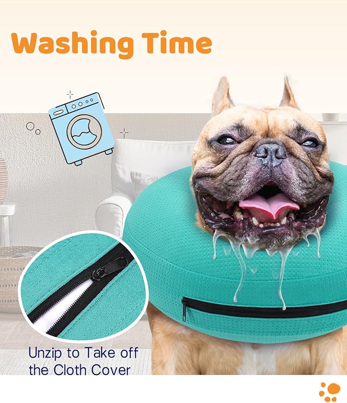 Supet Inflatable Dog Cone Collar for Large Medium Small Dogs, Soft Cone Collar for Dogs Puppies Cats, E Collar Dog Cone Alternative After Surgery