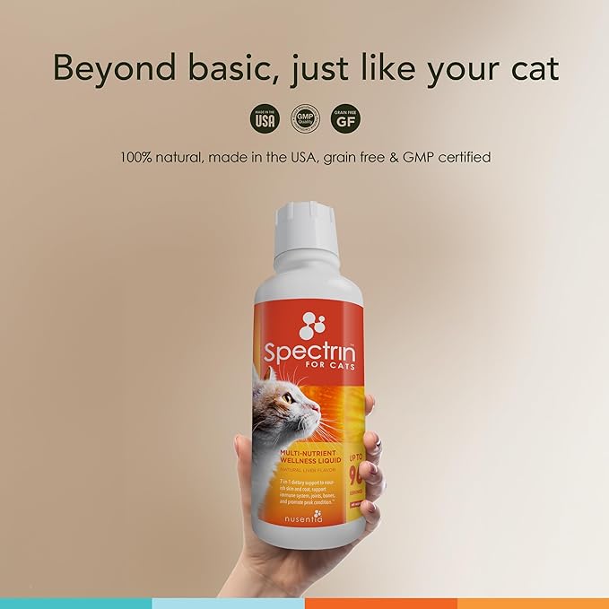 Cat Vitamins - Spectrin 16 OZ - Liquid Vitamin & Antioxidant Supplement for Cats - 96 doses