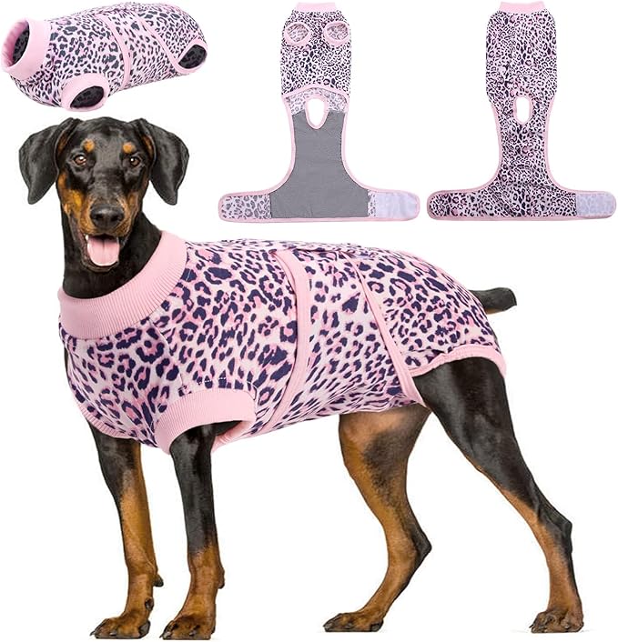 Kuoser Dog Surgery Recovery Suit, Recovery Suit for Female Male Dogs, Dog Onesie After Surgery Spay Neuter, Anti-Licking Pet Surgical Recovery Snugly Suit, Bodysuit for Abdominal Wounds Skin Disease