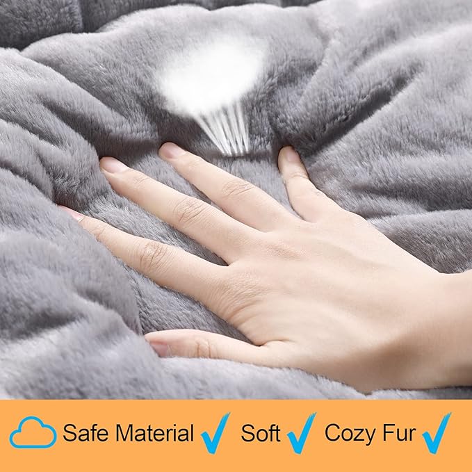 Dog Beds Crate Pad for Medium Dogs Fit Metal Dog Crates,Ultra Soft Dog Crate Bed Washable & Anti-Slip Kennel Pad for Dogs Cozy Sleeping Mat,Gray 30inch