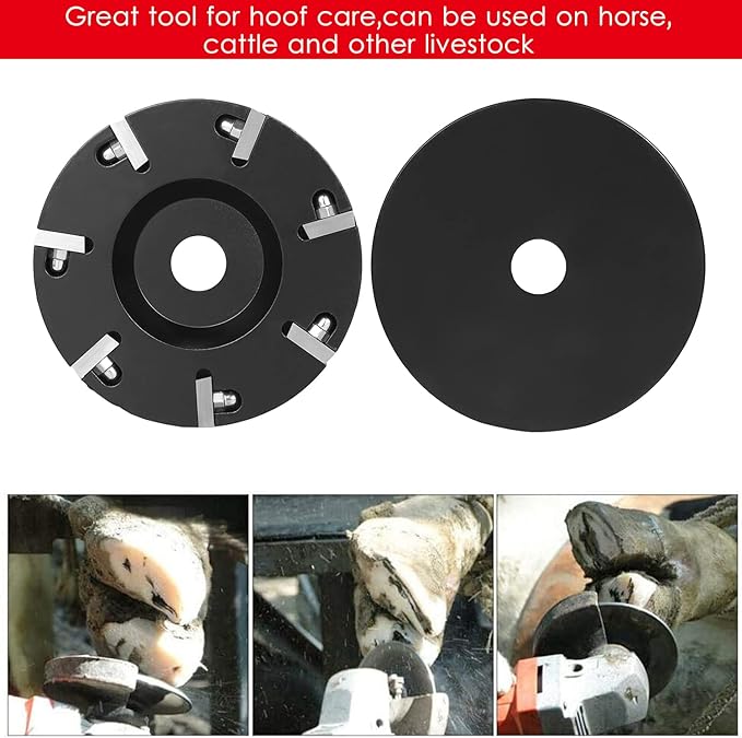 Livestock Hoof Trimming Disc Plate Hoof Trimming Discs Hoof Grinding Discs Claws Hoof Care Tool with 7 Blades