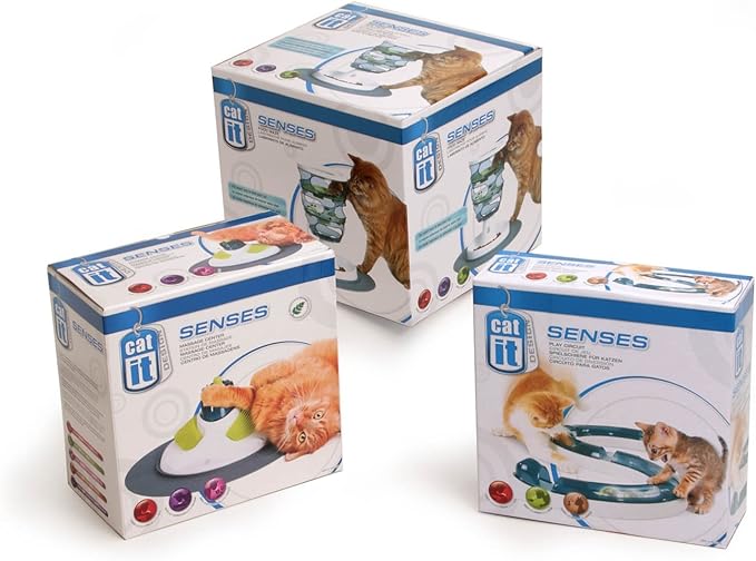 Catit Senses Interactive Cat Toys Value Bundle - Play Circuit, Wellness Center, and Food Tree