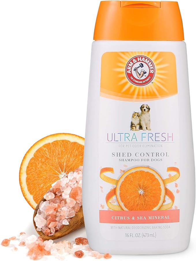 Arm & Hammer Dog Shampoo, Ultra Fresh Shed Control Dog Shampoo & Puppy Shampoo, 16oz Baking Soda Pet Shampoo for Dogs Neutralizes Bad Odors | Deshedding Dog Shampoo, Shed Control Shampoo for Dogs