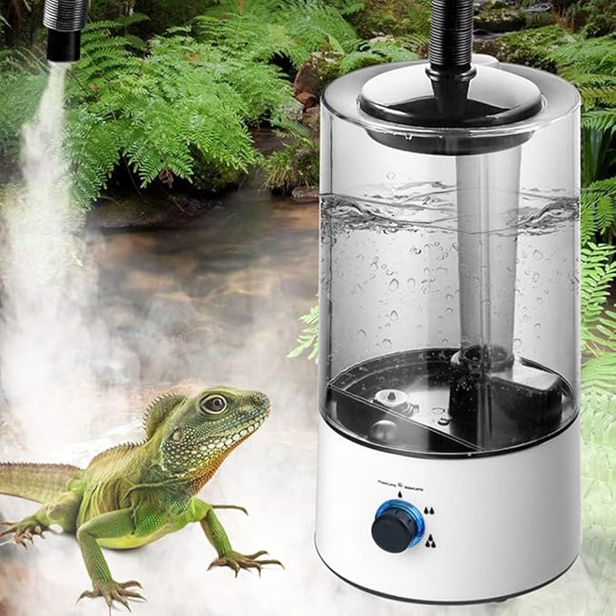 4L Reptile Humidifier, Pet Humidifier Reptile Fogger with Tube Large Capacity Reptile Fogger Humidifier Tank Fog Machine for Reptiles/Amphibians/Vivarium/Herps Terrariums Enclosures