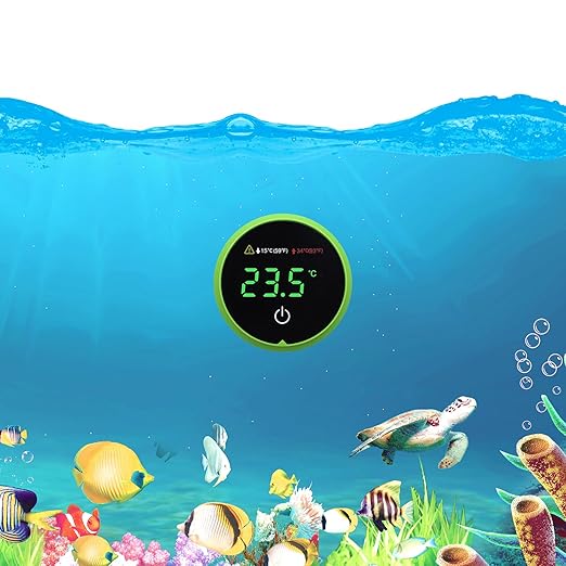 Fish Tank Thermometer Alarm Aquarium Temperature Guage LED Aquarium Thermometer Monitoring Tool Mini Digital Mini Terrarium Tank Turtle Tank Tropical Digital Thermometer Accurate LED Display to ±0.9℉