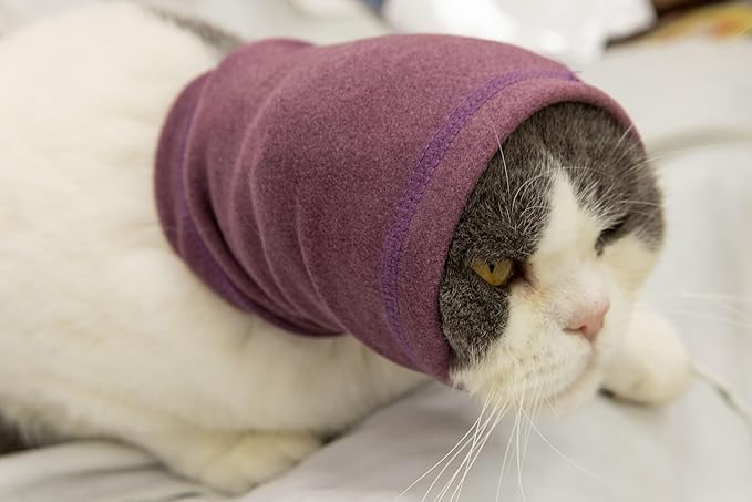 Cat Snood Cover Noise Cancelling Cat No Flap Ear Wrap Neck and Ears Warmer Hood Cats Ear Wrap for Baths Pail lilac S