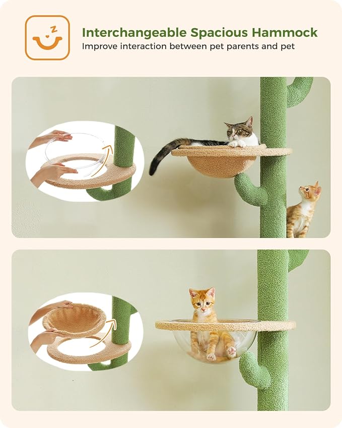 PETEPELA Cat Tree Tower Accessories, Replacement Part, Spaceship Cat Hammock, Transparent Cat Bed Acrylic Nest with a Diameter of 11.8"