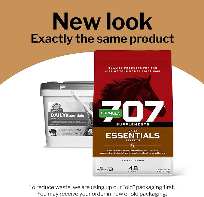 Formula 707 Daily Essentials Equine Supplement, 12 lb Bag – Complete Vitamins and Minerals for Superior Health and Condition in Horses