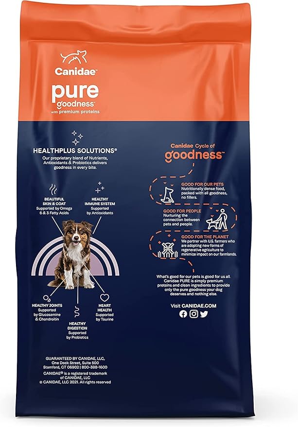 CANIDAE? Pure Real Bison & Barley Recipe Dog Dry 4 lbs.