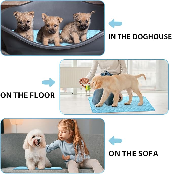 dgdgbaby Dog Cooling Mat Large Cooling Pad Summer Pet Bed for Dogs Cats Kennel Pad Breathable Pet Self Cooling Blanket Dog Crate Sleep Mat Machine Washable