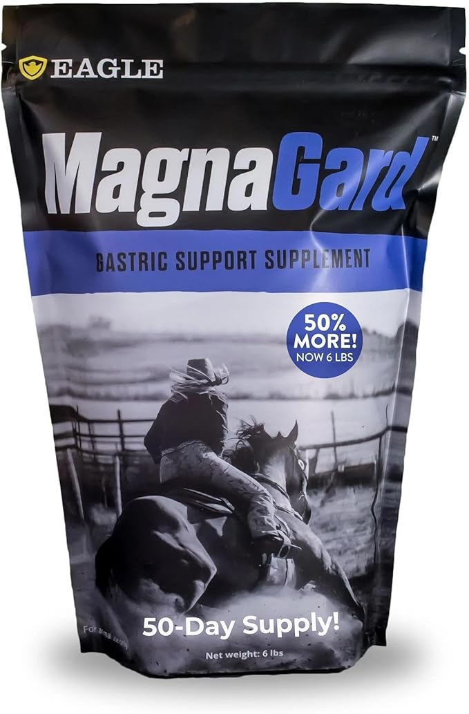 Gastric Support Supplement for Horses | Relieves Ulcers, Calming Supplement, Magnesium & Other Vital Minerals | Powder, 6 Pound Bag, 45-Day Supply | by Eagle Equine