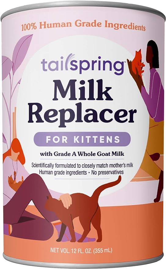 Milk Replacer for Kittens, Liquid, Ready-to-Feed, Made with Whole Goat Milk 12 Fl Oz (Pack of 1)