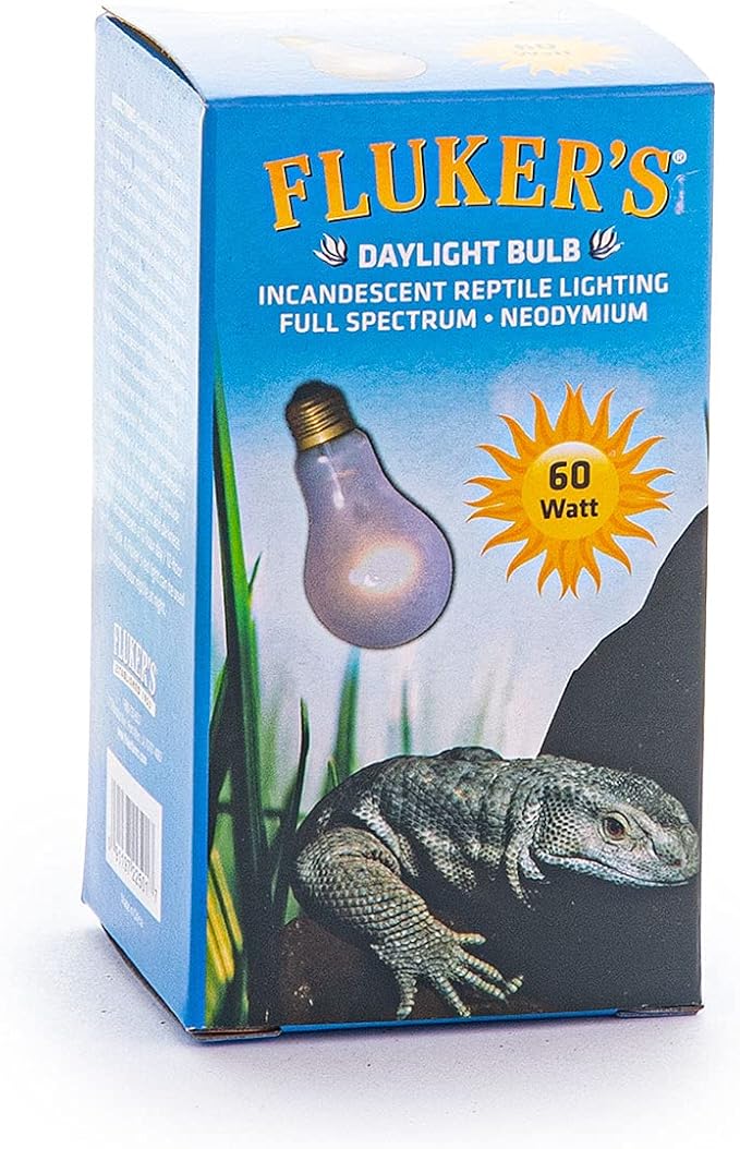 Fluker's Incandescent Reptile Lighting, Full Spectrum Daylight Bulb for Reptiles, Made with Neodymium, Provides Infrared Light, 60-Watt