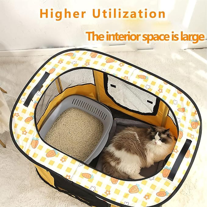 Puppy Playpen, Portable Dog Play Pen, Sturdy Cat Playpen, Foldable pop up pet Tent, Pet Playground Indoor/Outdoo (Yellow, Medium)