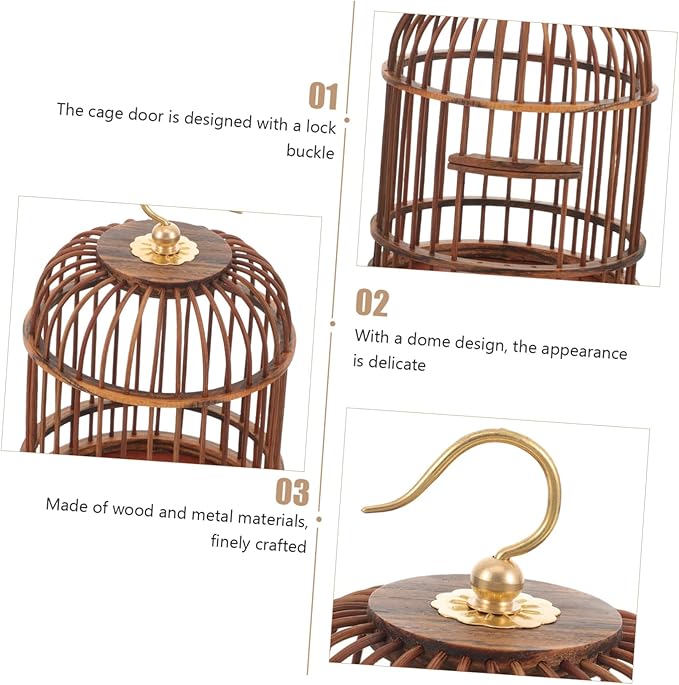 Vintage Decor Pet Cage Outdoor Cage ation Retro Decor Cages for Small Animals Hanging Cage Hanging Cage for Bird Hanging Cage for Small Animals Vintage Decorations Wooden