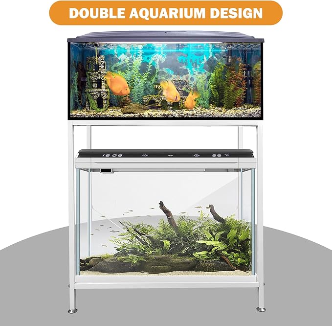 Fish Tank Stand: The Perfect 29 Gallon Metal Aquarium Stand Measuring 32.7" W x 13" D x 32.3" H to Fit Your Aquatic Display Needs.(29 Gallon-White)