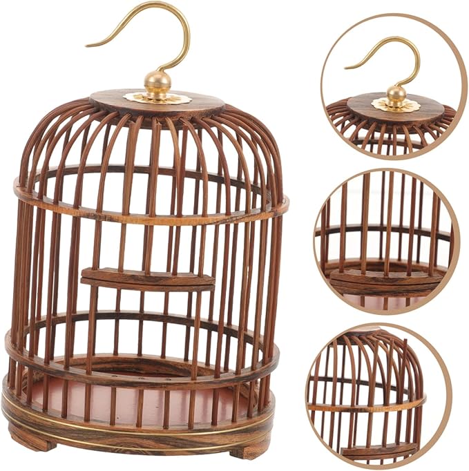 Vintage Decor Pet Cage Outdoor Cage ation Retro Decor Cages for Small Animals Hanging Cage Hanging Cage for Bird Hanging Cage for Small Animals Vintage Decorations Wooden