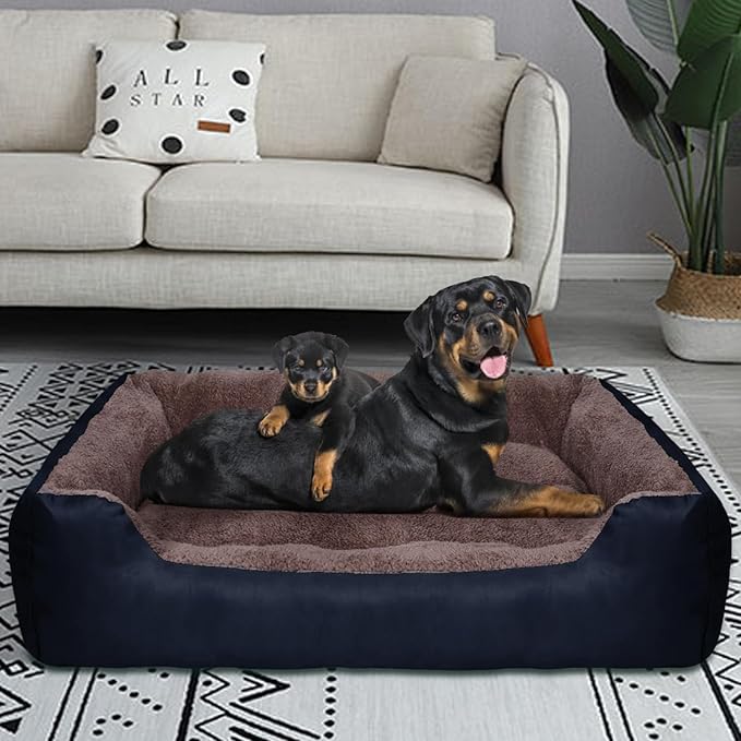PUPPBUDD Dog Beds for Extra Large Dogs, Rectangle Washable Dog Bed Comfortable and Breathable Pet Sofa Warming Orthopedic Dog Bed for Jumbo Dogs