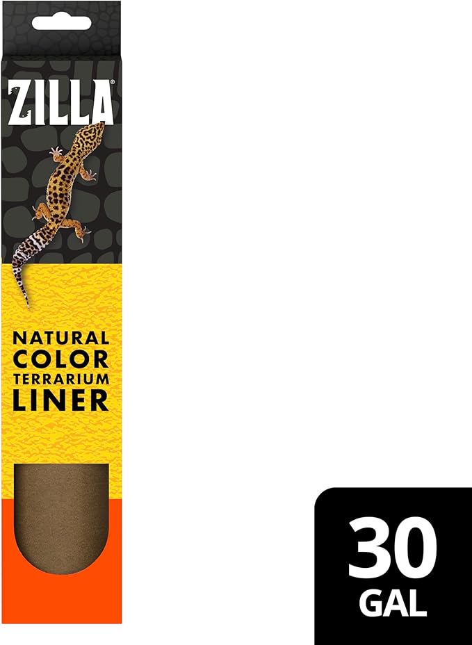 Zilla Reptile Terrarium Liner, Odor Reducing, Non-irritating, Ideal for Juvenile Reptiles and Desert Habitats, Brown, Fits Tank Size 30/38/45 Gallon, 11.75” x 35.5”