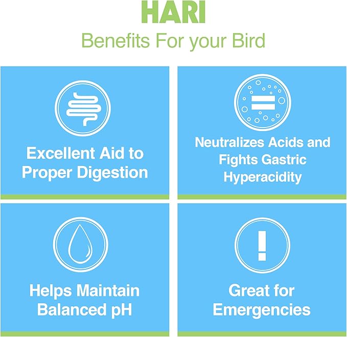 Hari Bird Charcoal, Coconut Derived Activated Charcoal, Aid in Digestion and Eliminate Toxins, Hagen Supplement for All Birds, 8.11 oz