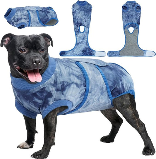 Kuoser Dog Recovery Suit, Soft Dog Onesie for Surgery Female Spay Dog Surgical Recovery Suit Male Neuter, Anti Licking Abdominal Dog Surgical Suit Pet Bodysuit Alternative to Cone of Shame, M