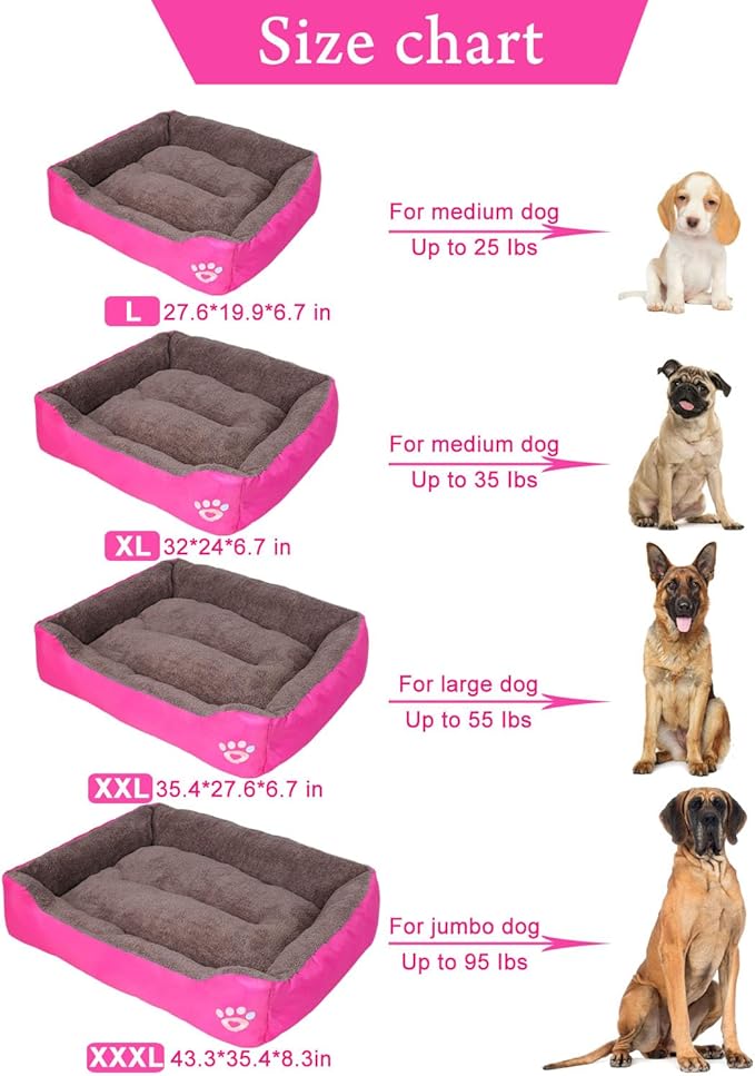PUPPBUDD Dog Beds for Extra Large Dogs, Rectangle Washable Dog Bed Comfortable and Breathable Pet Sofa Warming Orthopedic Dog Bed for Jumbo Dogs