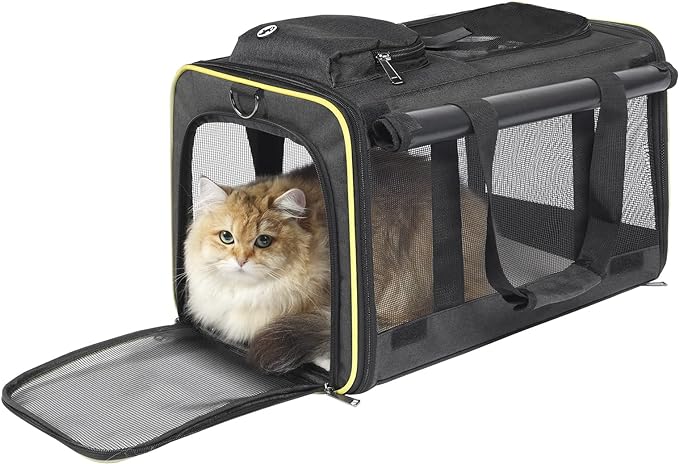 Cat Carriers for Large Cats 20 lbs+ Soft Pet Carrier for Small Dog/Durable 2 Kitty Travel Bag/Medium Big Cats Puppy 15 Pounds/Softside Cat Carrier Large