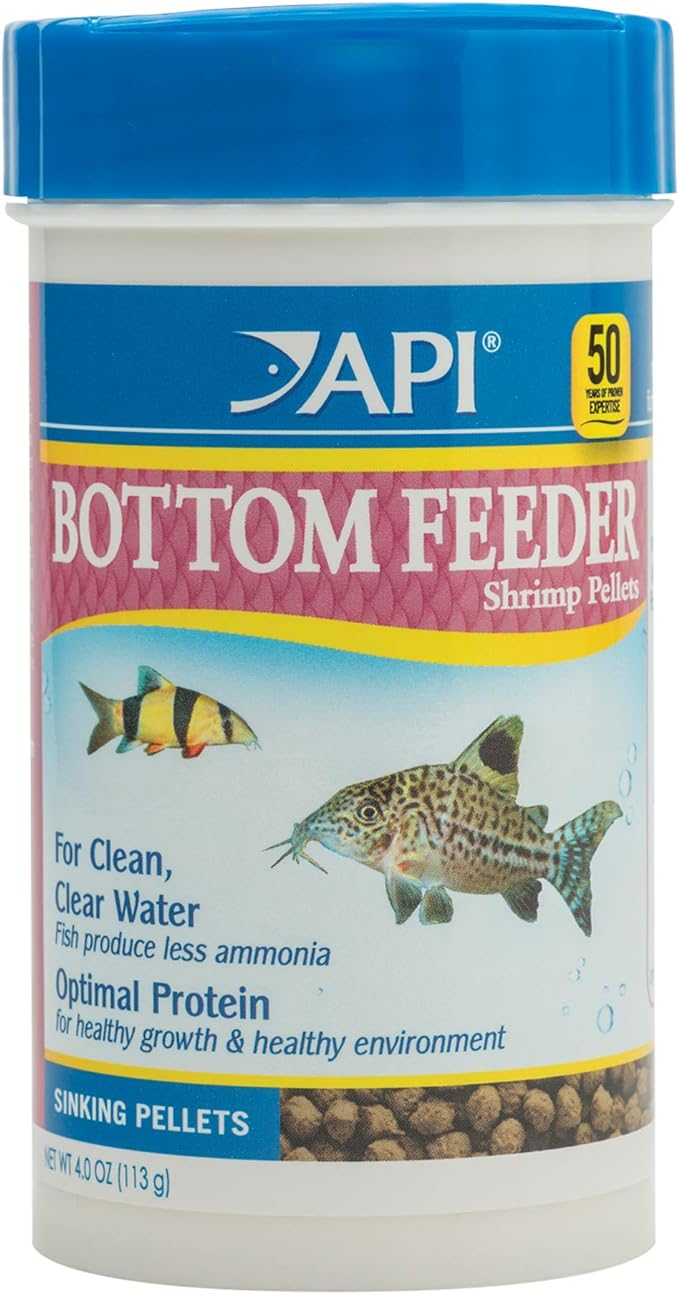 API BOTTOM FEEDER PELLETS WITH SHRIMP Fish Food 4.0-Ounce Container