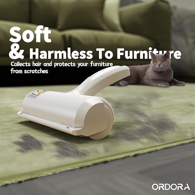 Reuseable Hair Remover - ORDORA Pet Hair Roller for Cat, Couch, Furniture, Carpet and Bedding, Portable Lint Rollers - Perfect Dog Fur Remover Tool