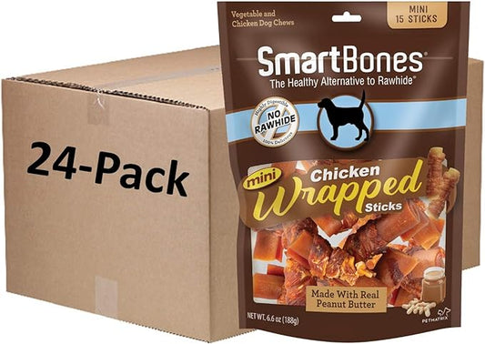 SmartBones Chicken-Wrapped Sticks, Treat Your Dog to a Rawhide-Free Chew Made with Real Chicken and Vegetables