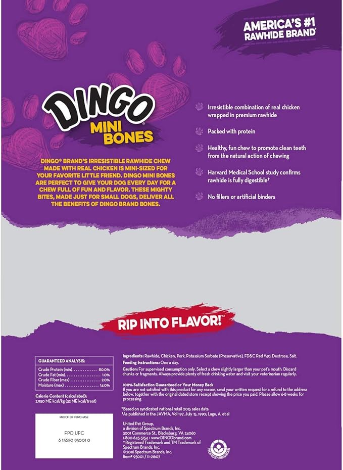 Dingo 156096 Mini Bones for Dogs, Small, Beige,21 Count (Pack of 1)