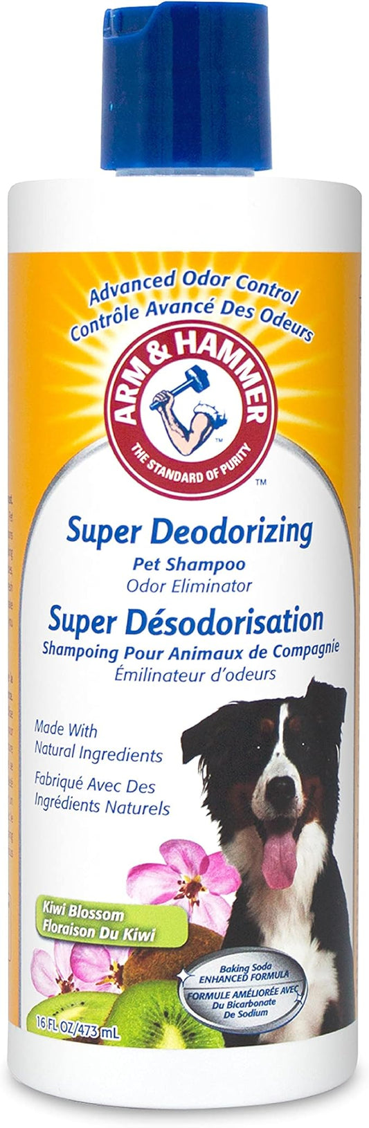 Arm & Hammer for Pets Super Deodorizing Shampoo for Dogs | Best Odor Eliminating Dog Shampoo | Great for All Dogs & Puppies, Fresh Kiwi Blossom Scent, 16 oz