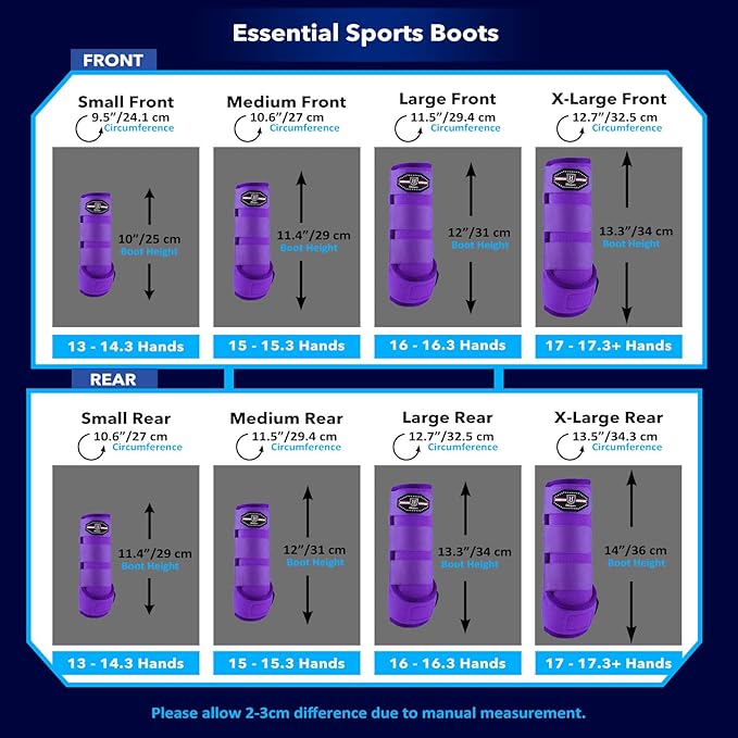 Harrison Howard Horse Sport Medicine Front Shock-Absorbing Boots All-Round Lower Limb Protection & Support Sport Boots Athletic Boots Perfect for Endurance Training and Performance Regal Purple M