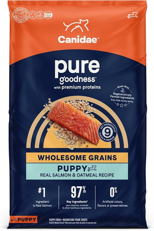 CANIDAE Pure Puppy Real Salmon & Oatmeal Recipe Dry Dog 22 LB