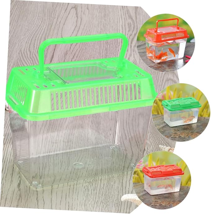 Plastic Turtle Fish Tank Glass Containers Clear Container Hamster Tank Portable Fish Tank Gecko Habitat Portable Tortoise Terrarium Turtle Habitat Plastic Aquarium Turtle Tank Mini