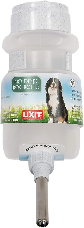 Lixit Top Fill NO-Drip Water Bottles for Dogs. (44 FL Oz (Pack of 2), White)