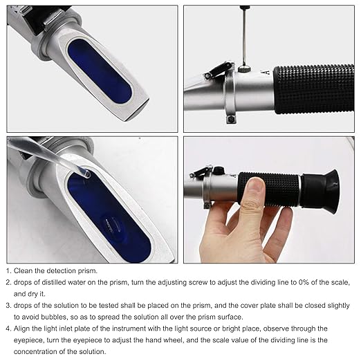 Clinical Refractometer Veterinary Hand-Held Refractometer Vet Veterinary Medicine RHC-300 Serum Protein Urine Density for pet Dog (Large Animal) and cat