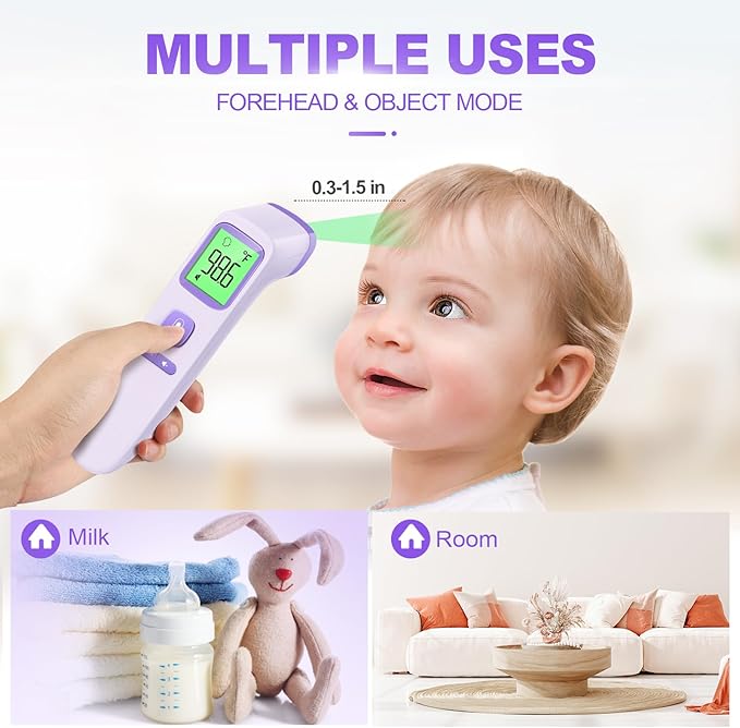 No-Touch Thermometer for Adults and Kids, Digital Accurate Baby Thermometer with Fever Alarm, 1 Second Fast Result, FSA HSA Eligible, Easy to use, 2 in 1 Mode