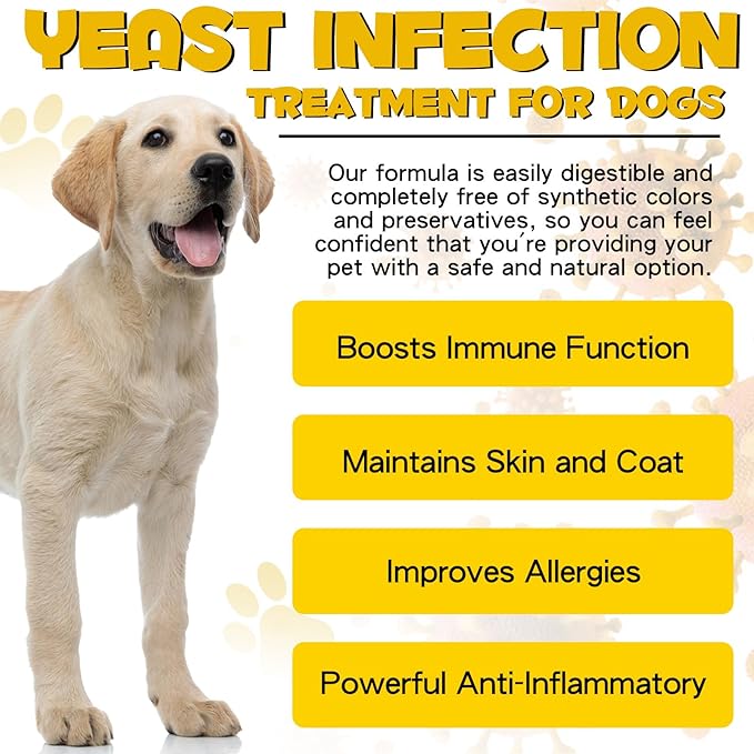 Yeast Infection Treatment for Dogs (2 fl oz), Natural Yeast Treatment for Dogs, Supports Healthy Itch Relief, Dog Allergy Relief, Alleviates Itching, Improves Coat & Skin, Dog Herbal Supplement