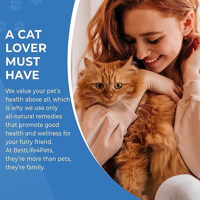 BestLife4Pets Peaceful Paws Cat Calming Pills Aggression & Anxiety Management for Stress, Spraying, Territorial Behavior - Natural Calming Solution for Cats - Non-Drowsy Relief