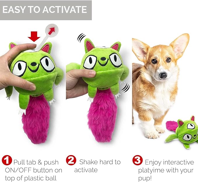 Hyper Pet Doggie Pal Monster Interactive Plush Dog Toys - Wiggles, Vibrates, and Barks, Durable Dog Toys for Boredom and Mental Stimulation for All Breed Sizes