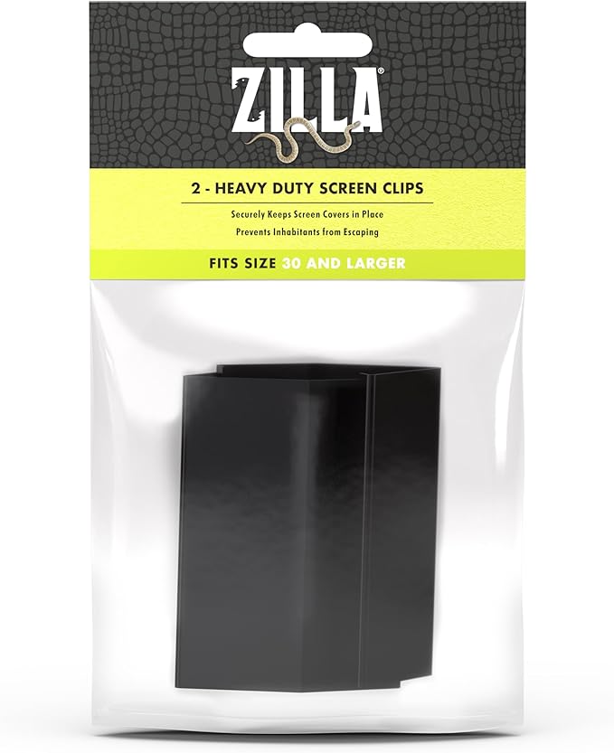 Zilla Reptile Terrarium Heavy Duty Fresh Air Screen Clips, 2 Pack, Large