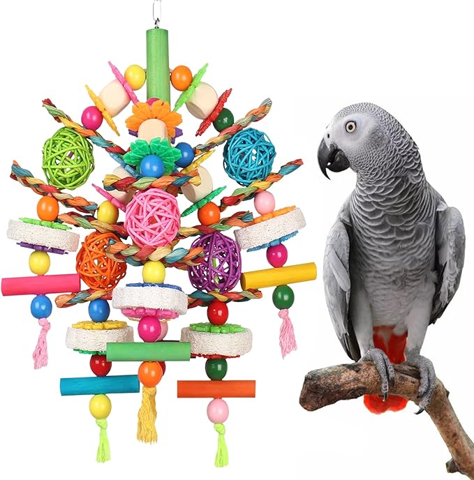 Parrot Toys, Large and Medium-Sized Bird Chew Toys, Suitable for African Gray,Macaws and Various Types of Amazon Parrots