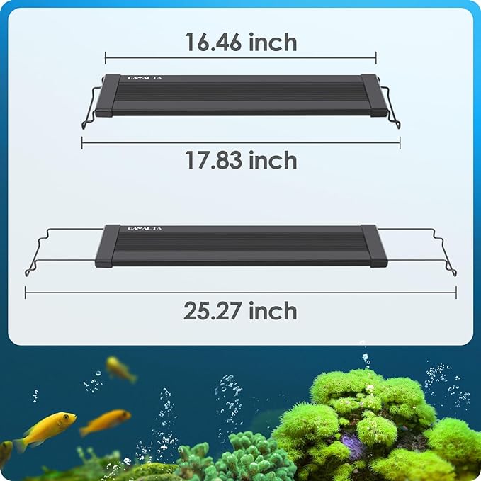 Aquarium Light, 18W 24/7 Natural Mode Aquarium Light, Sunrise/Daylight/Moonlight Mode and Custom Mode with Expandable Bracket, Adjustable Timer and 7 Color Brightness for 18~24IN Fish Tank