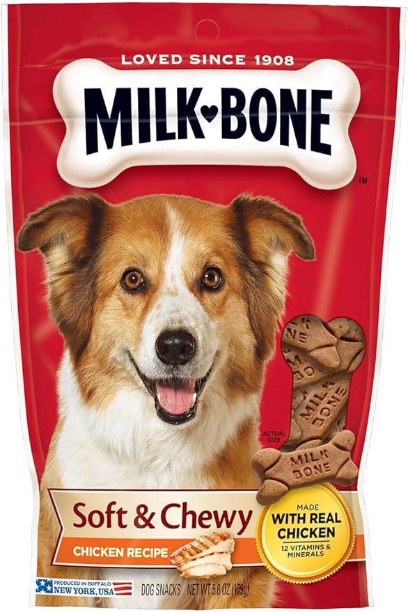 Milk-Bone Soft & Chewy Chicken Recipe Dog Treats, 5.6-Ounce (Pack Of 5)