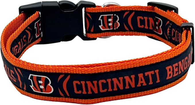 NFL PET Collar Cincinnati Bengals Dog Collar, Medium Football Team Collar for Dogs & Cats. A Shiny & Colorful Cat Collar & Dog Collar Licensed by The NFL